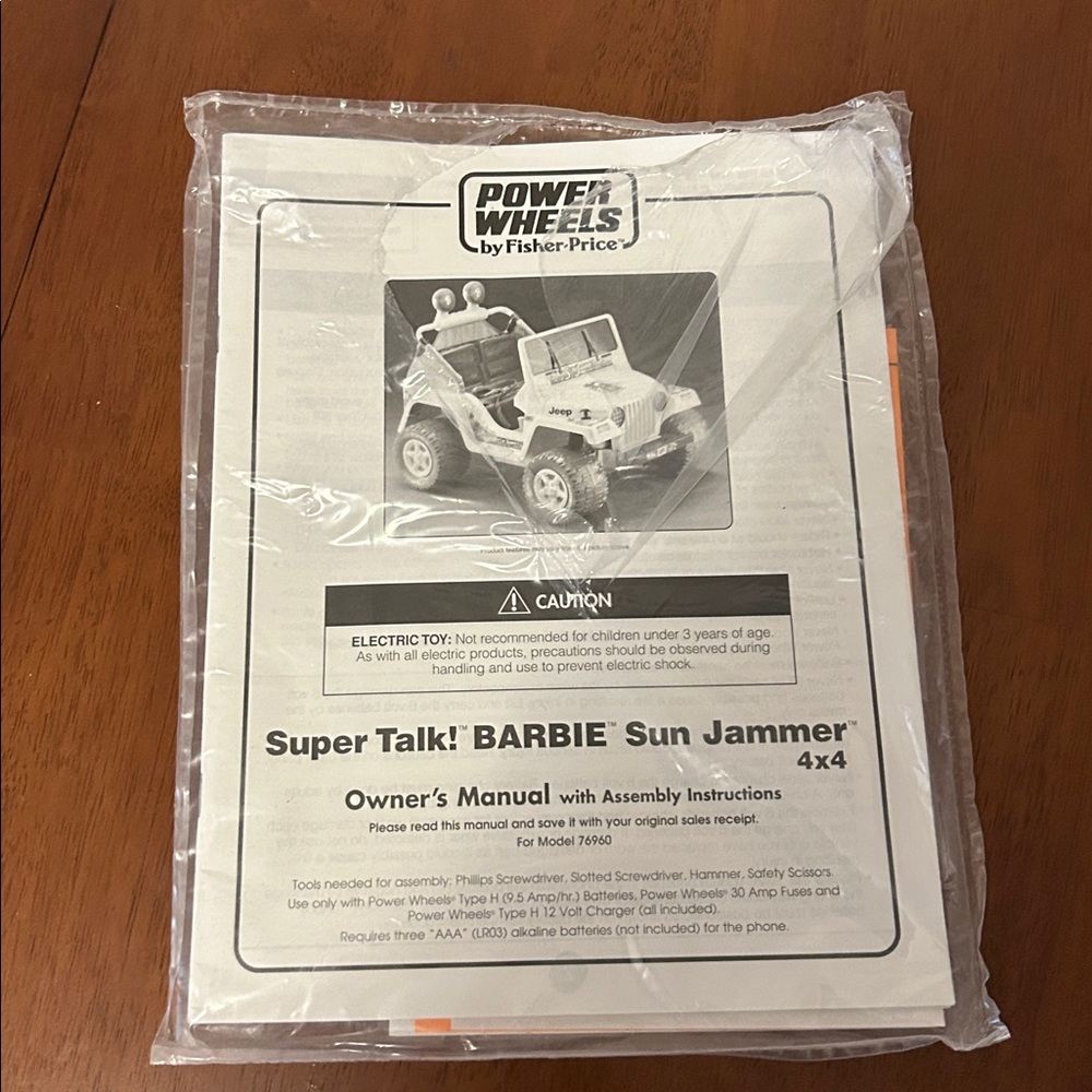 Fisher-Price Power Wheels Barbie Sun Jammer Manual